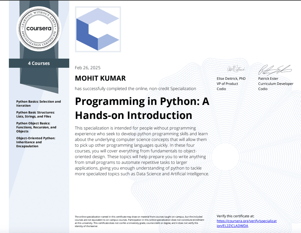 Programming in Python: A Hands-on Introduction